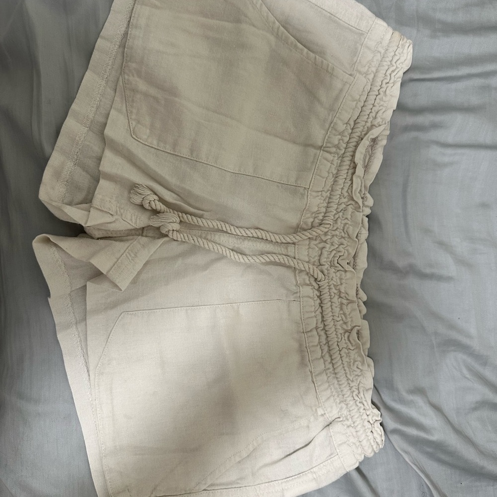 Roxy High Waist Cream Shorts